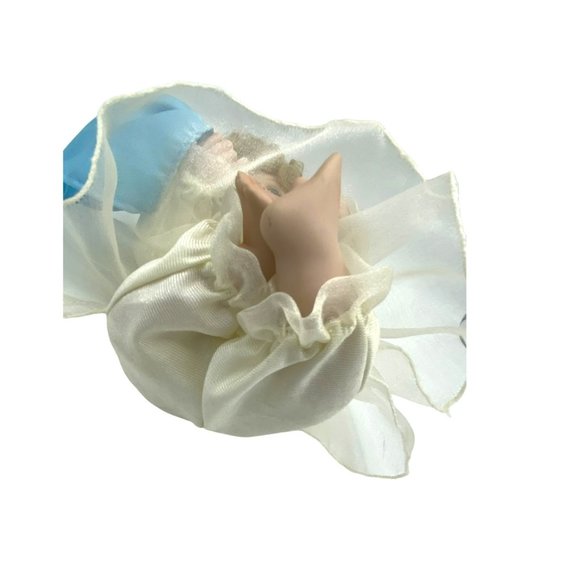 Doll 1991 Cindy M. McClure 9” Porcelain Crying curly blonde Vintage - Picture 3 of 10